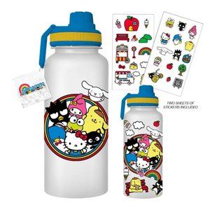 Sanrio Circle 32oz Twist Spout Plastic Bottle w/ Sticker Set